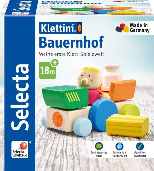 Schmidt Spiele Selecta Klettini® Bauernhof, Klett-Stapelspielzeug Spielzeug