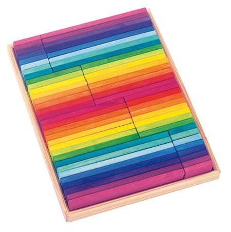 NIC Bauklötze im Kasten, Regenbogen Spielzeug