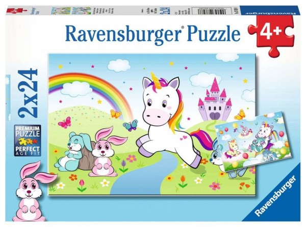 Ravensburger Kinderpuzzle - Märchenhaftes Einhorn 2 x 24 Teile Spielzeug