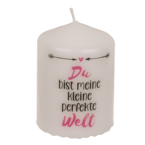 Stumpenkerze, Du bist meine kleine perfekte Welt
