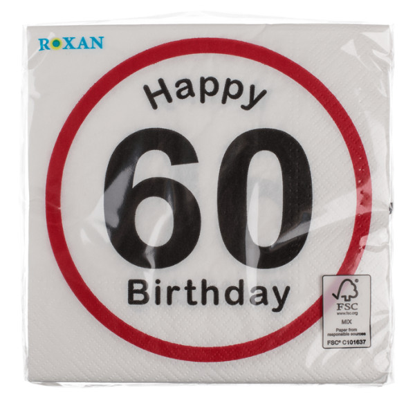 Papier Servietten, Happy Birthday - 60
