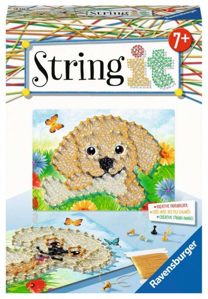 Ravensburger 18121 String it Mini Dogs – Kreative Fadenbilder mit süßen Welpen, für Kinder ab 7 Jahr