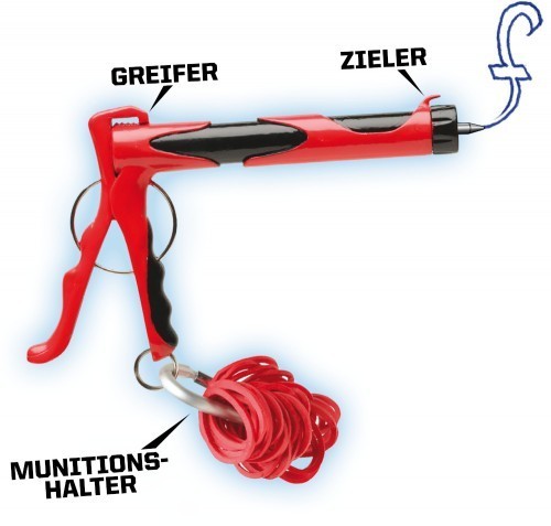 Leif Micro Blaster Gummiband Schleuder mir Kuli-Funktion Spielzeug