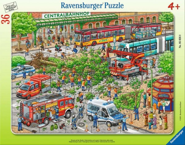 Ravensburger Spiele Kinderpuzzle - Einsatz auf der Straße 36 Teile Spielzeug