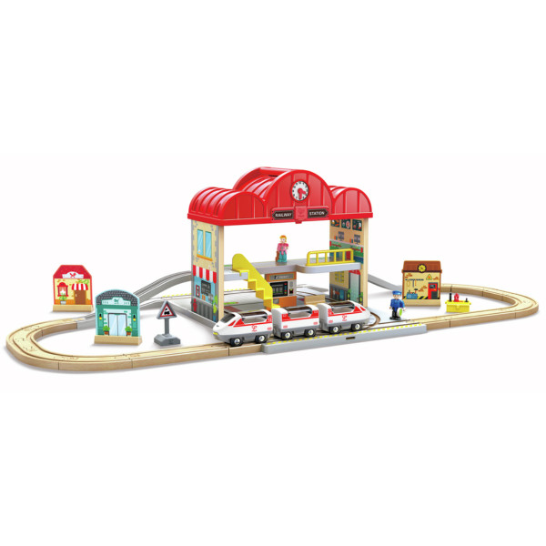 Hape Tragbares Bahnhof-Set