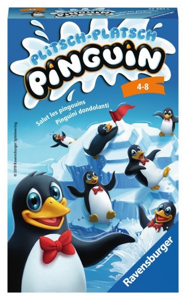Ravensburger Spieleverlag Plitsch Platsch Pinguin kompaktes Mitbringspiel Spielzeug