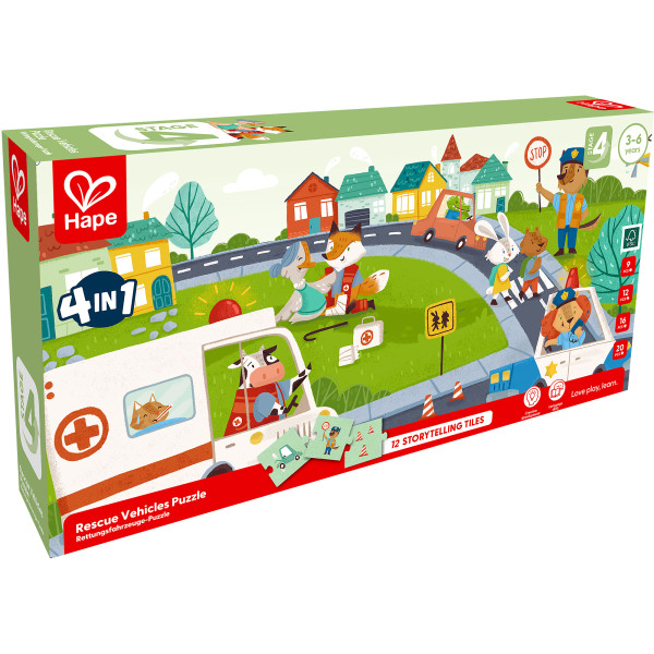 Hape Rettungsfahrzeuge-Puzzle