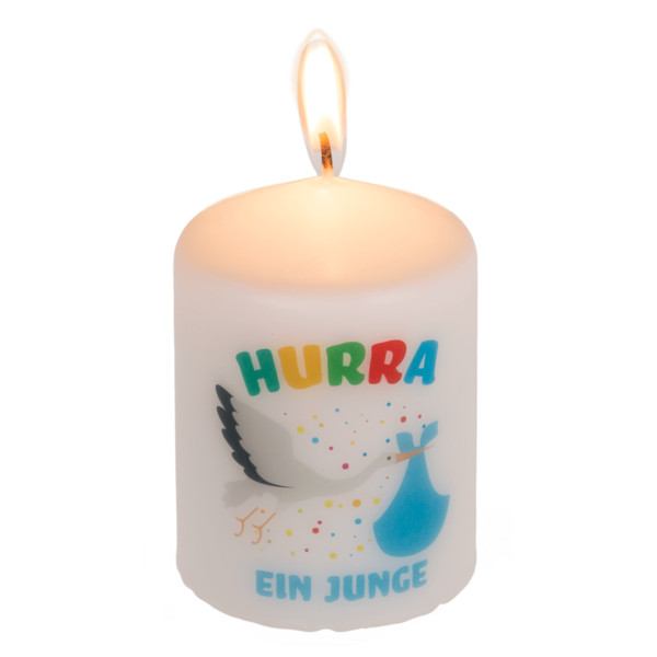 Stumpenkerze, Hurra ein Junge