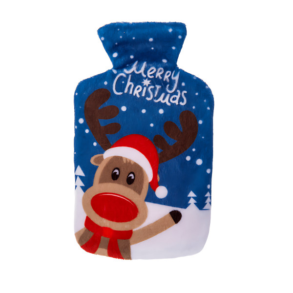 Handwärmer, Wärmflasche mit Fleeceüberzug - merry christmas