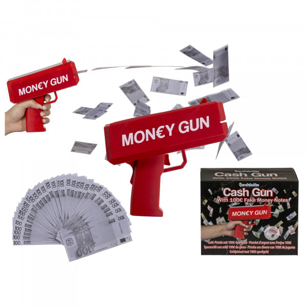 Out of the Blue Geld-Pistole Money Cash Gun mit 100 x 100 Spielgeldscheinen Spielzeug