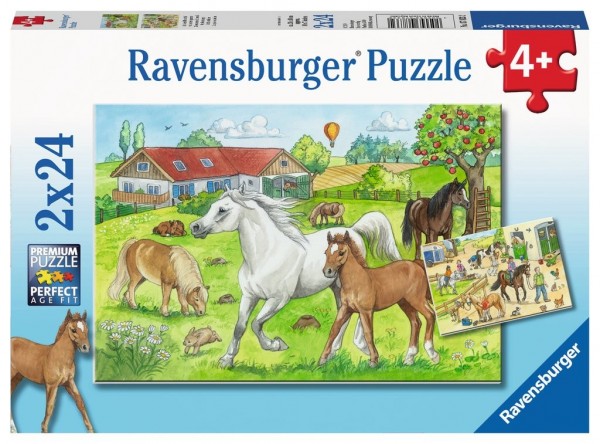 Ravensburger Spieleverlag Kinderpuzzle - Auf dem Pferdehof 2x24 Teile Spielzeug