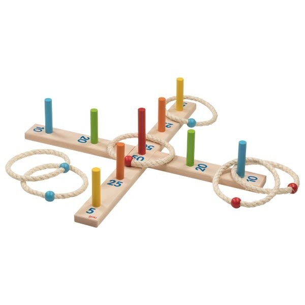 Goki Ringwurfspiel mit 6 Sisalringen Spielzeug