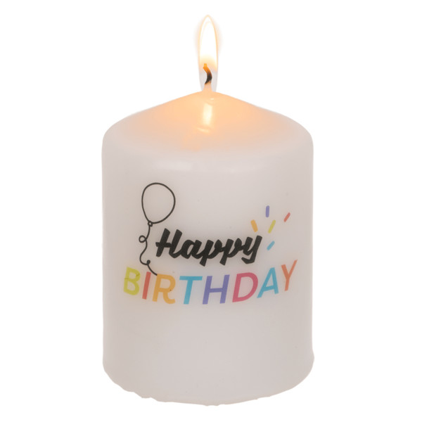 Stumpenkerze, Happy Birthday