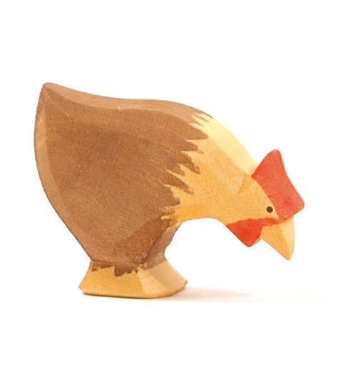 Ostheimer Figur Huhn braun pickend Spielzeug