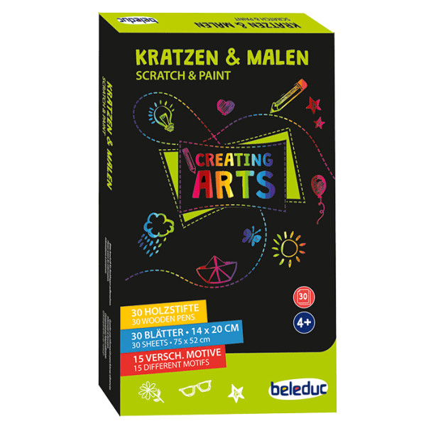 Beleduc Kratzpostkarten, 30er Set