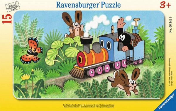 Ravensburger Puzzle 15 Teile Der kleine Maulwurf als Lokführer Spielzeug