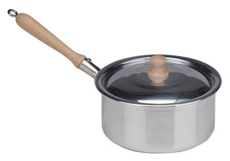 NIC Stieltopf 12 cm, mit Deckel, Holzgriff Spielzeug