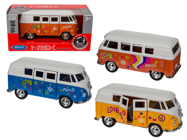 Modellauto mit Rückziehmotor VW T1 Bus 1963