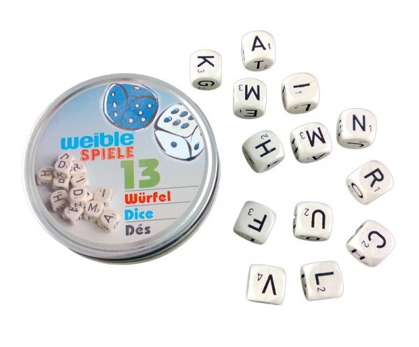 Weible KG 13 BuchstabenwÜrfel in Metall Spielzeug