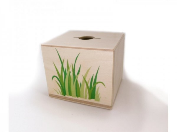 Rundum Holzspardose Gras natur Spielzeug