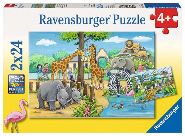Ravensburger Willkommen im Zoo Puzzle 2 X 24 Teile Spielzeug