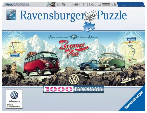 Ravensburger Puzzle - Mit dem VW Bulli über den Brenner - 1000 Teile