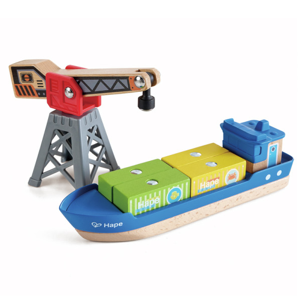 Hape Frachtschiff und Hafenkran