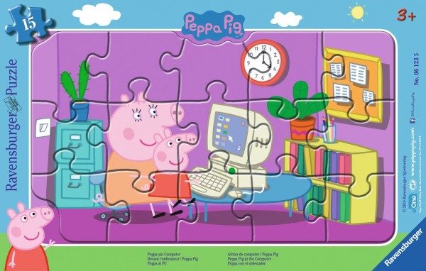 Ravensburger Spieleverlag Peppa am Computer 15 Teile Rahmenpuzzle Spielzeug