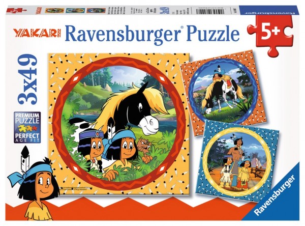 Ravensburger Yakari,tapfere Indianer Puzzle 3 X 49 Teile Spielzeug