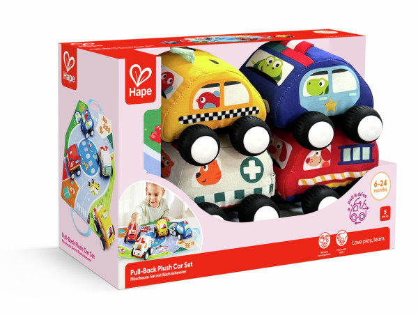 Hape Plüschauto-Set mit Rückziehmotor