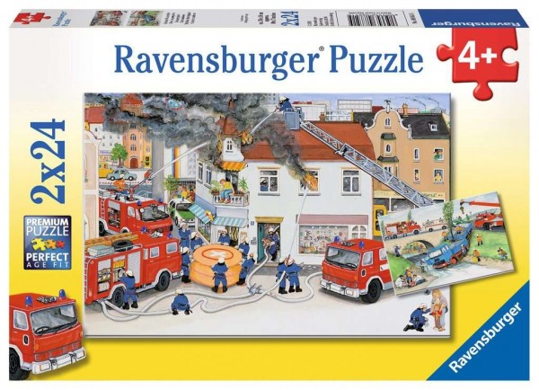 Ravensburger Bei der Feuerwehr 2 X 24 Teile Spielzeug