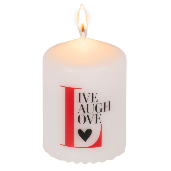 Stumpenkerze, Live, Laugh, Love