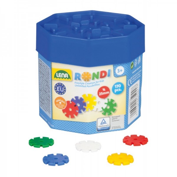 LENA Rondi 25 mm Baudose mit 170 Teilen Spielzeug