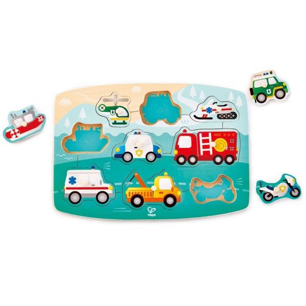 Hape Puzzle Einsatzfahrzeuge Spielzeug