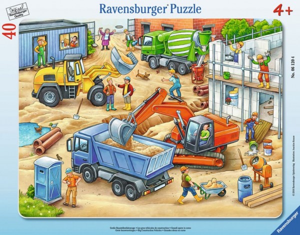 Ravensburger Puzzle 40 Teile Große Baustellenfahrzeuge Spielzeug