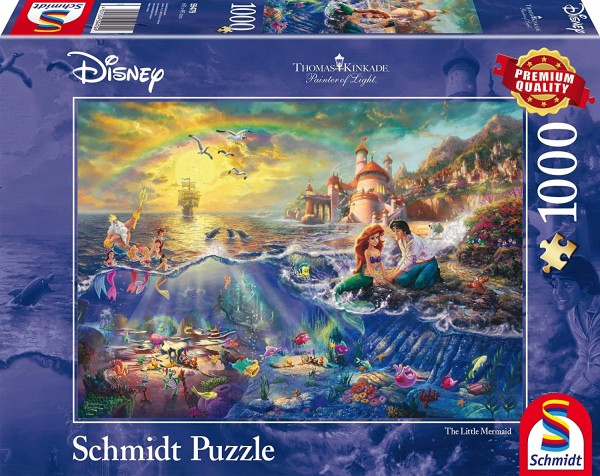 Schmidt Spiele Thomas Kinkade: Disney Kleine Meerjungfrau Arielle Erwachsenenpuzzle 1000 Teile