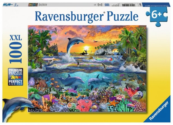 Ravensburger Spieleverlag Kinderpuzzle - Tropisches Paradies 100 Teile XXL Spielzeug